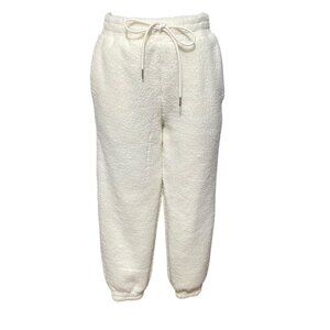 NEW Shoe Dazzle Furry Fleece Joggers in Cream Size XS